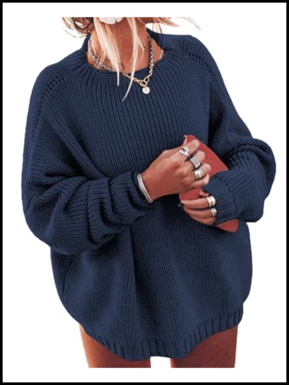 Plus Size Women Oversized Boat Neck Batwing Sleeve Chunky Knit Pullover Sweater